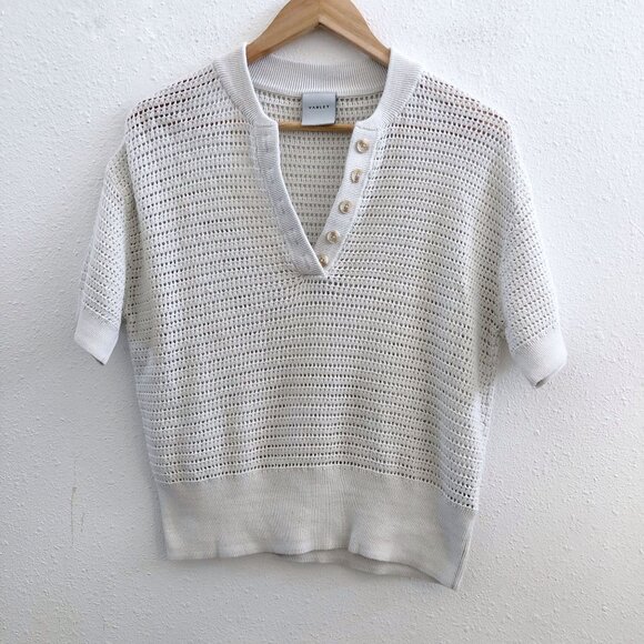 Varley Light Gray V-Neck Sweater - Picture 2 of 11